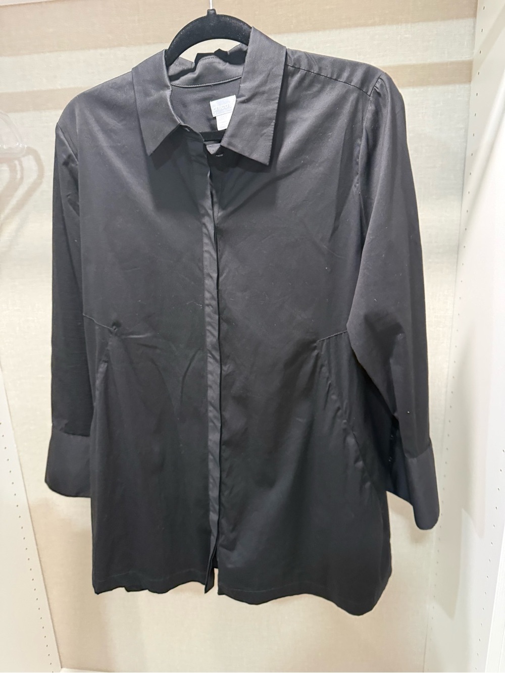 Chico's Black Button-Front Tunic